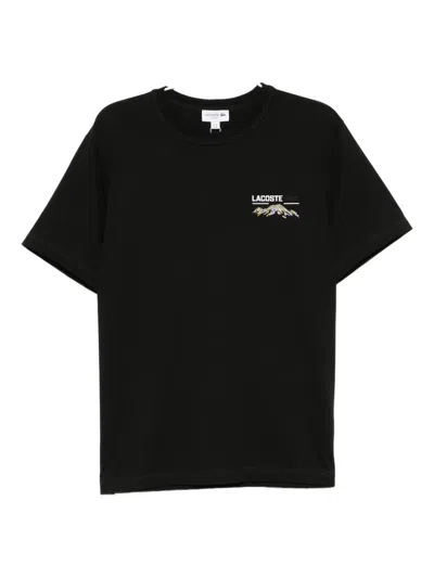 Lacoste Cotton T-shirt In Black