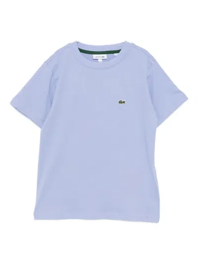 Lacoste Kids' Cotton T-shirt In Blue