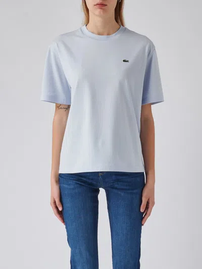 Lacoste Cotton T-shirt In Ceruleo