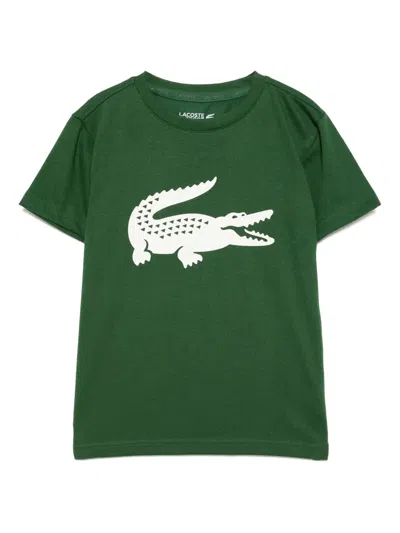 Lacoste Kids' Cotton T-shirt In Green
