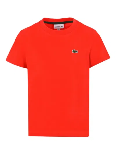 Lacoste Kids' Cotton T-shirt In Red