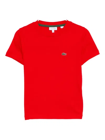 Lacoste Kids' Cotton T-shirt In Red