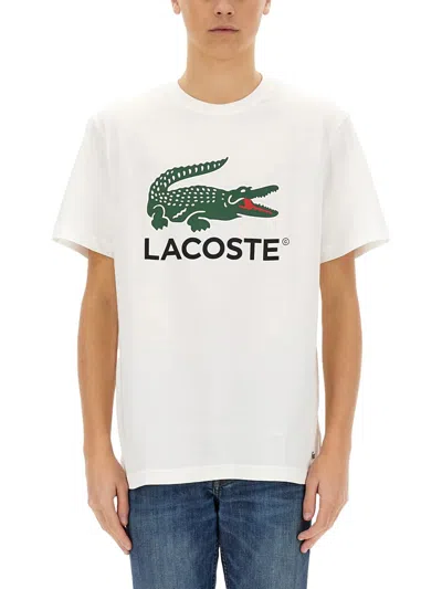 Lacoste Cotton T-shirt With Print In White