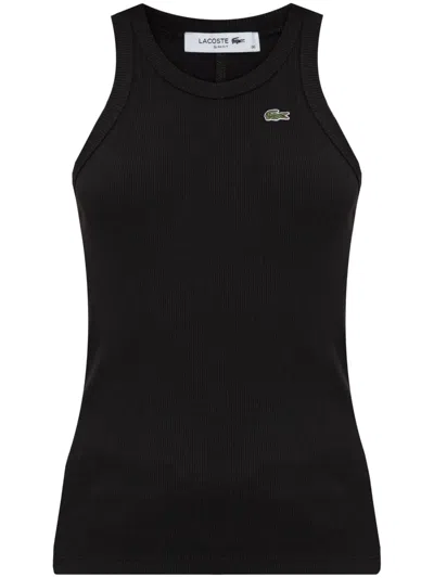 Lacoste Cotton Tank Top In Black