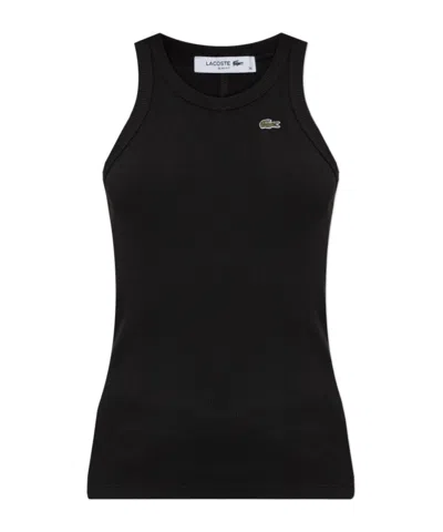 Lacoste Cotton Tank Top In Black