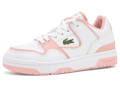 Lacoste Courtcage Set Sneakers (little Kid/big Kid) Kid's Shoes White/pink: 3.5 Big Kid M