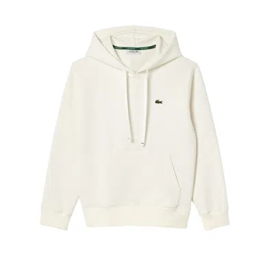 Lacoste Cream Hooded Sweatshirt In White