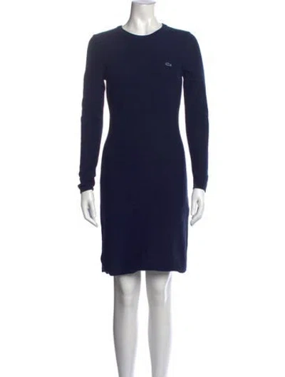 Pre-owned Lacoste Crew Neck Knee-length Dress In Blue