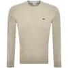 Lacoste Crew Neck Knit Jumper Beige In Neutral