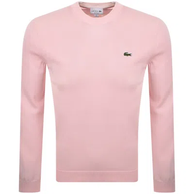 Lacoste Crew Neck Knit Jumper Pink