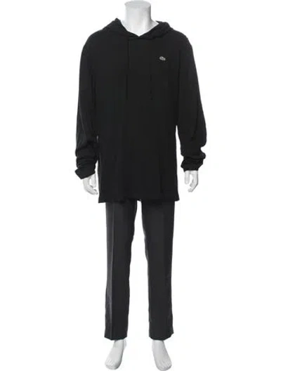 Pre-owned Lacoste Crew Neck Long Sleeve Hoodie In Black