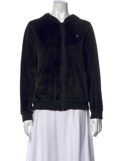 Pre-owned Lacoste Crew Neck Long Sleeve Hoodie In Black