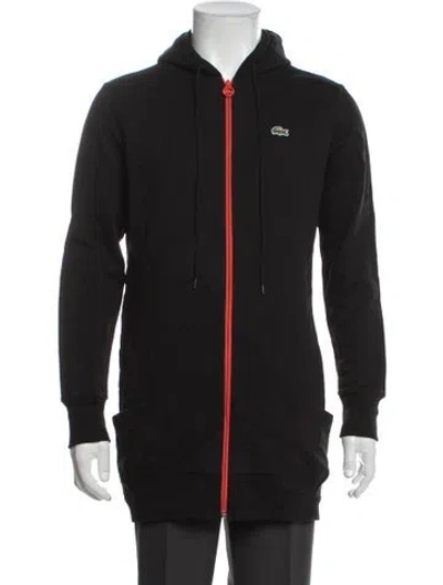 Pre-owned Lacoste Crew Neck Long Sleeve Hoodie In Black