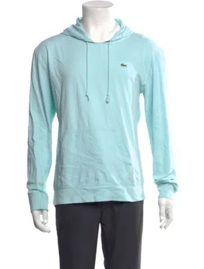 Pre-owned Lacoste Crew Neck Long Sleeve Hoodie In Blue