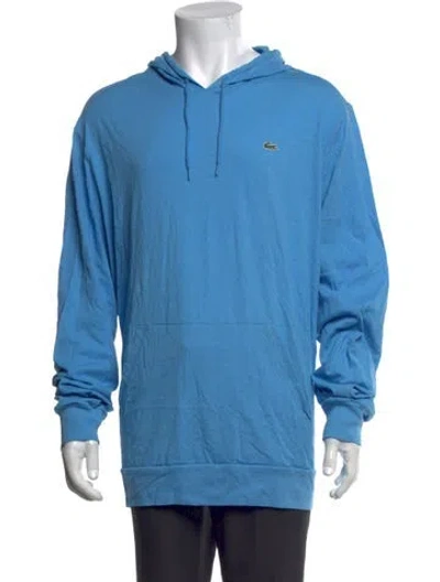 Pre-owned Lacoste Crew Neck Long Sleeve Hoodie In Blue