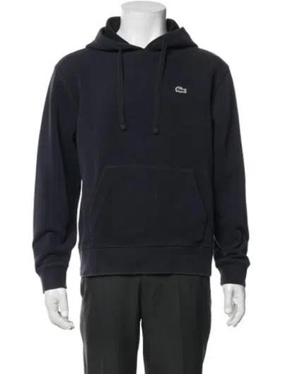 Pre-owned Lacoste Crew Neck Long Sleeve Hoodie In Blue