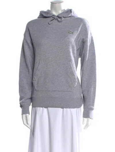 Pre-owned Lacoste Crew Neck Long Sleeve Hoodie In Gray