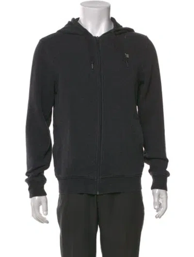 Pre-owned Lacoste Crew Neck Long Sleeve Hoodie In Gray