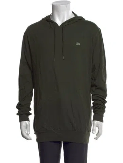 Pre-owned Lacoste Crew Neck Long Sleeve Hoodie In Green