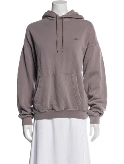 Pre-owned Lacoste Crew Neck Long Sleeve Hoodie In Purple
