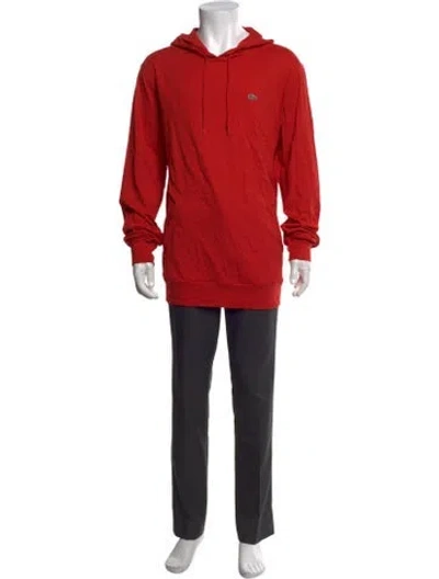 Pre-owned Lacoste Crew Neck Long Sleeve Hoodie W/ Tags In Red