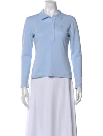 Pre-owned Lacoste Crew Neck Long Sleeve Polo Shirt In Blue