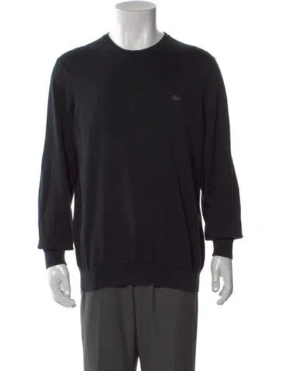 Pre-owned Lacoste Crew Neck Long Sleeve Pullover In Black