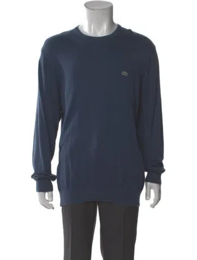 Pre-owned Lacoste Crew Neck Long Sleeve Pullover In Blue