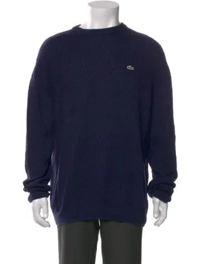 Pre-owned Lacoste Crew Neck Long Sleeve Pullover In Blue