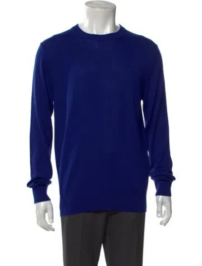 Pre-owned Lacoste Crew Neck Long Sleeve Pullover In Blue