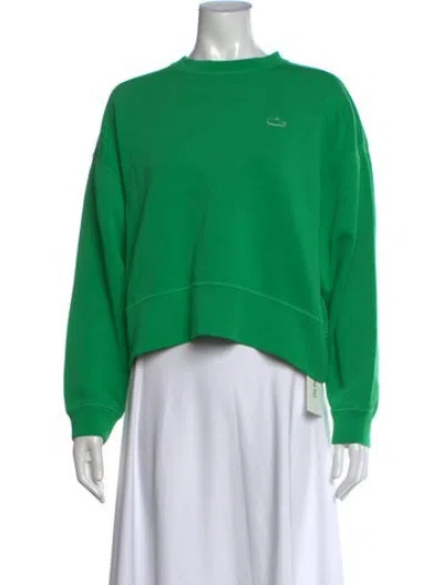 Pre-owned Lacoste Crew Neck Long Sleeve Sweatshirt In Green