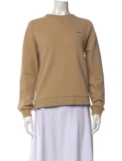 Pre-owned Lacoste Crew Neck Long Sleeve Sweatshirt In Neutrals