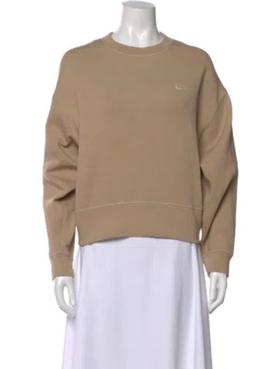 Pre-owned Lacoste Crew Neck Long Sleeve Sweatshirt In Neutrals