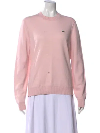 Pre-owned Lacoste Crew Neck Long Sleeve Sweatshirt In Pink