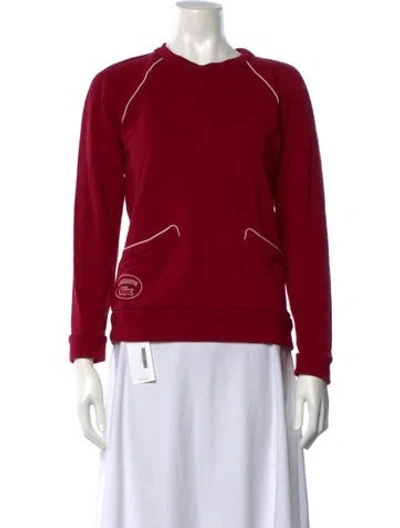 Pre-owned Lacoste Crew Neck Long Sleeve Sweatshirt In Red