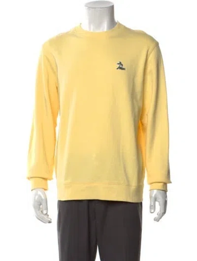 Pre-owned Lacoste Crew Neck Long Sleeve Sweatshirt In Yellow