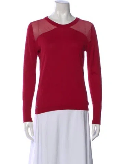Pre-owned Lacoste Crew Neck Long Sleeve Top In Pink