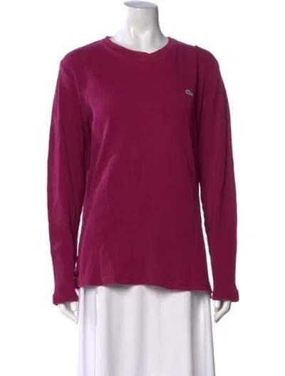 Pre-owned Lacoste Crew Neck Long Sleeve Top In Pink