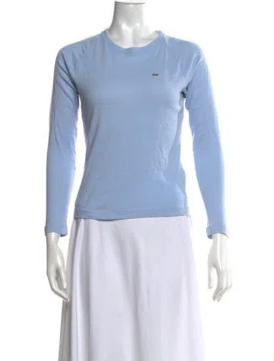 Pre-owned Lacoste Crew Neck Long Sleeve T-shirt In Blue