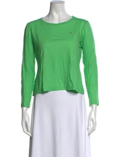 Pre-owned Lacoste Crew Neck Long Sleeve T-shirt In Green