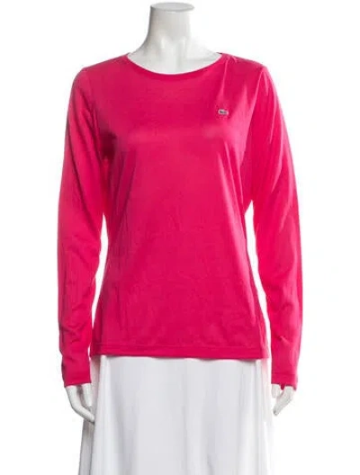 Pre-owned Lacoste Crew Neck Long Sleeve T-shirt In Pink
