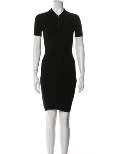 Pre-owned Lacoste Crew Neck Mini Dress In Black