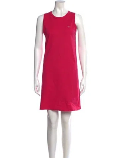 Pre-owned Lacoste Crew Neck Mini Dress In Pink