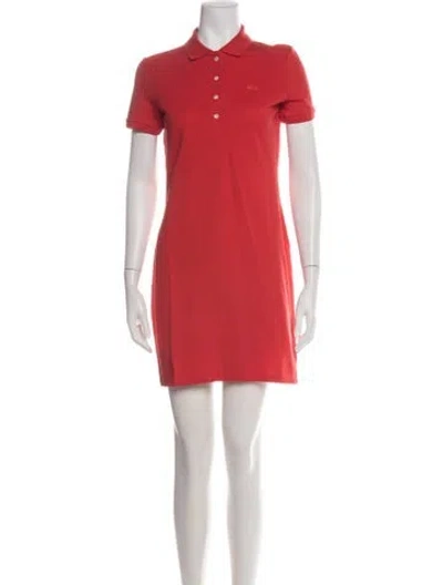 Pre-owned Lacoste Crew Neck Mini Dress W/ Tags In Orange