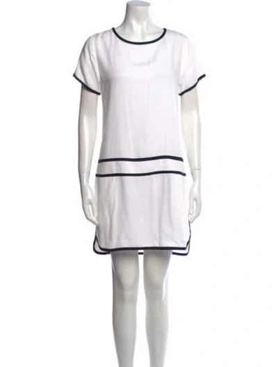 Pre-owned Lacoste Crew Neck Mini Dress In White