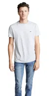 Lacoste Crew Neck Cotton Pima Tee In Grey Chine
