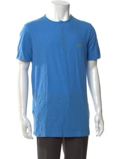 Pre-owned Lacoste Crew Neck Short Sleeve Henley W/ Tags In Blue