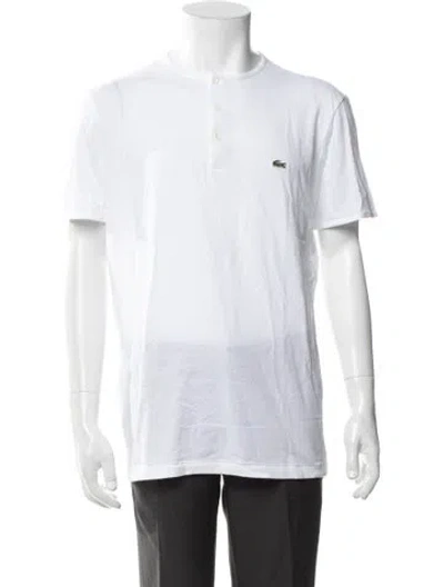 Pre-owned Lacoste Crew Neck Short Sleeve Henley In White