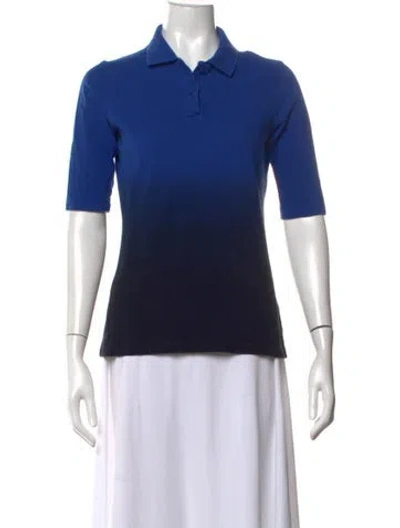 Pre-owned Lacoste Crew Neck Short Sleeve Polo In Blue