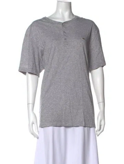 Pre-owned Lacoste Crew Neck Short Sleeve Polo In Gray